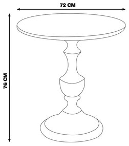 Mesa Lateral Decorativa Para Sala de Estar Rialto 70x76 Imbuia/Preto G71 - Gran Belo