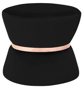 Puff Decorativo Sala de Estar 45cm Dhaka Veludo Preto G15 - Gran Belo