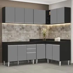 Armário de Cozinha Modulado de Canto 6 Peças CP28 Balcão sem Tampo Pre