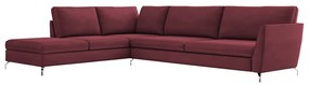 Sofá de Canto Chaise Esquerdo 287 cm Olívia Suede Bordô G52 - Gran Belo