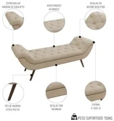 Cabeceira Cama Box Queen 160cm Provença e Recamier Veneto Z37 Boucle B
