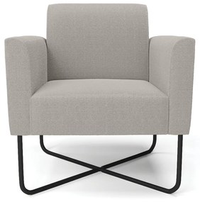 Poltrona Sala Base X Industrial Preto Marisa Bouclê D03 - D'Rossi - Cinza