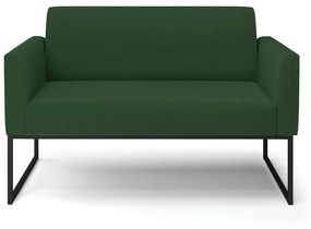 Sofá Namoradeira Base Industrial Preto Marisa Veludo D03 - D'Rossi - Verde