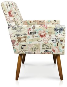 POLTRONA NINA ESTAMPADO RETRO ROSA D61 P