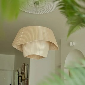 Lustre pendente luminária O estilo nórdico do vintage do Wabi-sabi - Beige D50cm - Luz 3 Cores