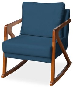 Poltrona Mona Amber Balanço Veludo Azul Marinho