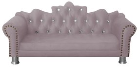 Mini Divã Sofá Realeza Cama Pet para Cães ou Gatos Elegante Suede Crepe