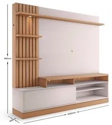 Estante Home Theater para TV até 65 Pol. Maceió Freijó/Off White - Col