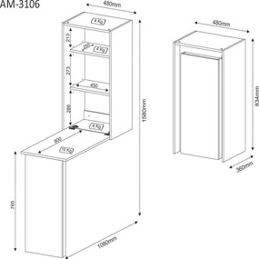 Bancada Balcão Gourmet Suspensa Cozinha Armário Mesa Branco