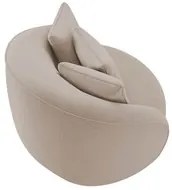 Poltrona Decorativa para Sala 122cm Pés Madeira Kaly M22 Veludo Bege -