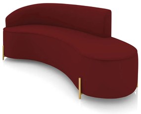 Sofá 4 Lugares Orgânico 220cm Pé Dourado Morgan Veludo D03 - D'Rossi - Marsala