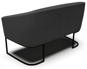 Sofá 2 Lugares Namoradeira Industrial Preto Stella Sintético D03 - D'Rossi - Preto