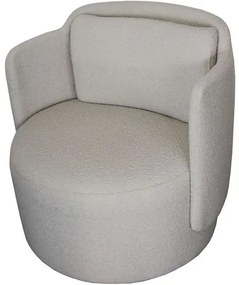 Poltrona Florença Estofada Tecido cor Cru com Base Giratoria - 72298 Sun House