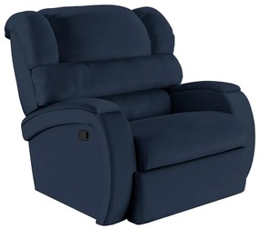 Poltrona do Papai Reclinável Napoli Manual Gatilho PU FH1 - D'Rossi - Azul