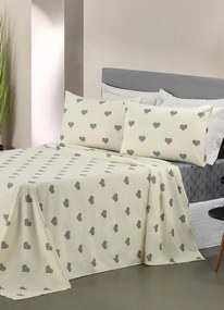 Jogo de Cama 150 Fios Coração Casal 4 Peças