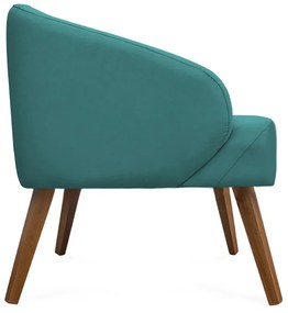 Kit 2 Poltronas Decorativas Lara Pés de Madeira Suede Turquesa - Sheep Estofados - Água