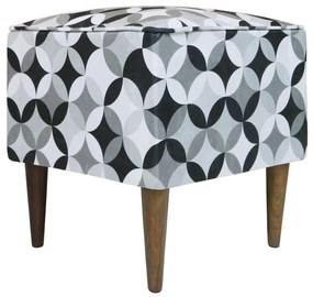 Puff Quadrado Milão Suprema em Suede com Pés Palito - Vitral Cinza