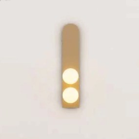 Arandela Aliança 13X65X13Cm 02Xg9 Globo 10Cm - Usina 90035/2 (CB-V - Cobre Escovado Verniz, Branco (Fosco))