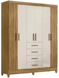 Guarda Roupa Casal 165cm 6 Portas Khani Freijó/Off Z17       - Mpozena