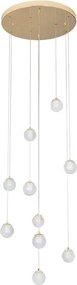 Pendente Led Cristal E Ferro Dourado 55w 3000k Dot