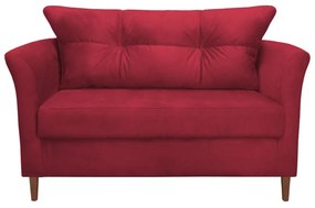 Namoradeira Ibis Decorativa 2 Lugares 1,35 m Recepção Quarto Sala Suede Vermelho