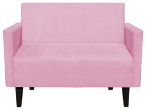 Namoradeira Jade 02 Lugares Suede Rosa Bebê Pés Chanfrado Tabaco - D'Rossi