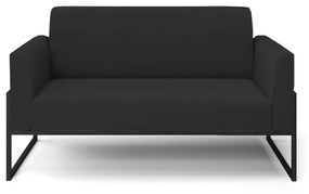 Sofá Namoradeira Base Industrial Alta Preto Marisa Veludo D03 - D'Rossi - Preto