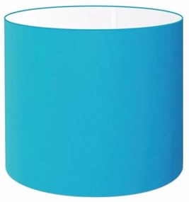 Cúpula em tecido cilíndrico abajur luminária cp-4143 35x25cm azul turquesa