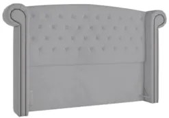 Cabeceira Cama Box Casal King 195cm Provença Z37 Veludo Cinza - Mpozen