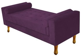 Recamier Félix Queen Size 160cm Suede Roxo - ADJ Decor