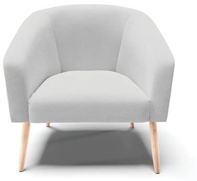 Poltrona Decorativa Pé Palito Natural Stella Linho Cinza Claro D03 - D'Rossi