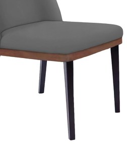 Cadeira de Jantar Bahia Suede Pés Chanfrado Tabaco C05 - D'Rossi - Cinza