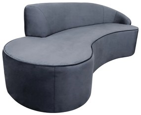 Sofá 3 Lugares Eros D07 Curvo 210cm Braço Direito Veludo Cinza - D'Rossi