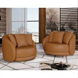 Poltrona Decorativa para Sala 122cm Pés Madeira Kaly M22 Sintético Car