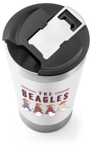 Copo Térmico The Beagles Com Tampa e Abridor Chopp - Branco