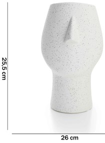 Vaso Decorativo Rosto Areia Em Cerâmica 25,5x26 Cm - D'Rossi