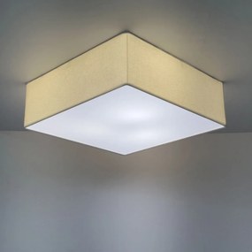 Plafon Quadrado Md-3002 Cúpula em Tecido 50x50x15cm Algodão Crú - Bivolt