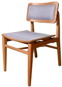 Cadeira Lótus Estofada Tecido Cinza Base Âmbar - 74230 Sun House