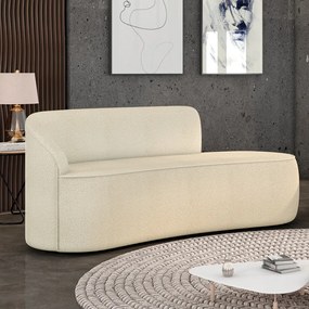 Sofá 2 Lugares Orgânico 140 cm Morgan Bouclê - Verde - Bege