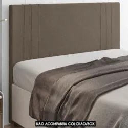 Cabeceira Cama Box Casal 140cm Estofada Rama Saturno Marrom Z04 - Mpoz