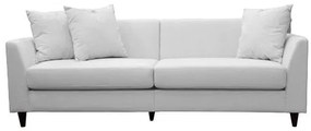 Sofá Lugano Linho Cru com Pés Madeira Imbuia 210 cm - 68944 Sun House