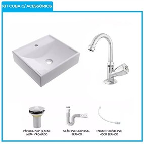 Conjunto Gabinete Banheiro Completo Cuba Painel Balcão Espelho Kit Torneira