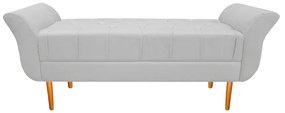Recamier Estofado Ari 160 cm Queen Size Suede Branco - ADJ Decor