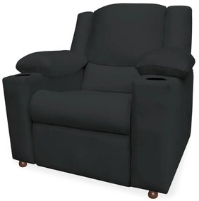 Poltrona Papai Manchester Reclinável Veludo Preto