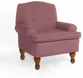 Poltrona da Vovó Lucy Decorativa Luxo Suede Rosê