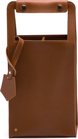 Porta Garrafas Duplo Sottile Casa em Couro PU - Havana  Havana