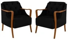 Kit 2 Poltronas Decorativas para Sala de Estar Capitonê Lapa Z32 Velud