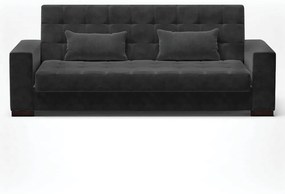 Sofá Cama Casal 3 Lugares 210cm Lisboa Suede Preto  D03 - D'Rossi