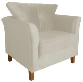 Kit Sofá Namoradeira + 2 Poltronas Ibis Decorativa Suede Bege