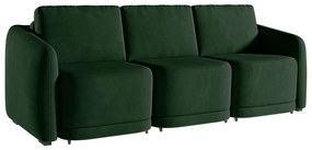 Sofá Cama Modulado Retrátil e Reclinável Decorativo Varsóvia 246cm Veludo Verde G33 - Gran Belo